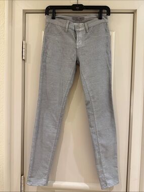 J Brand Metallic Silver Skinny Jeans